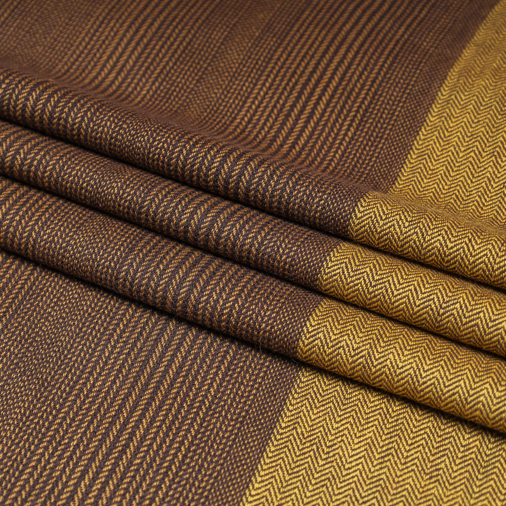 Brown - Kumaun Handwoven Merino Woollen Fabric