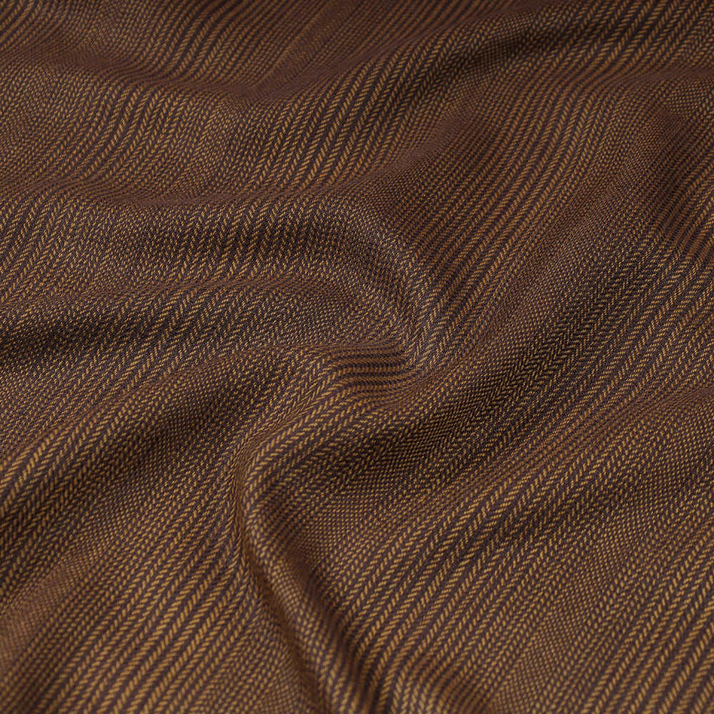 Brown - Kumaun Handwoven Merino Woollen Fabric