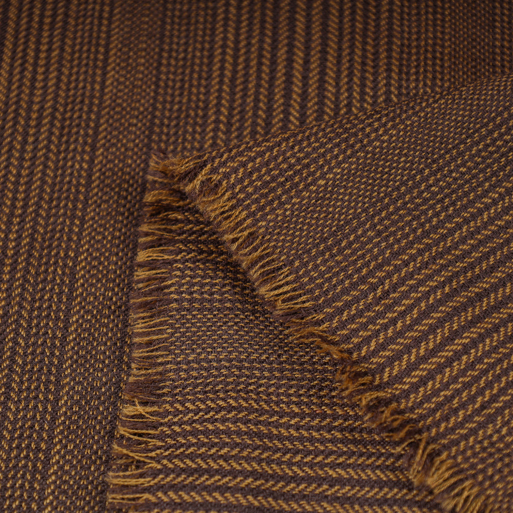 Brown - Kumaun Handwoven Merino Woollen Fabric