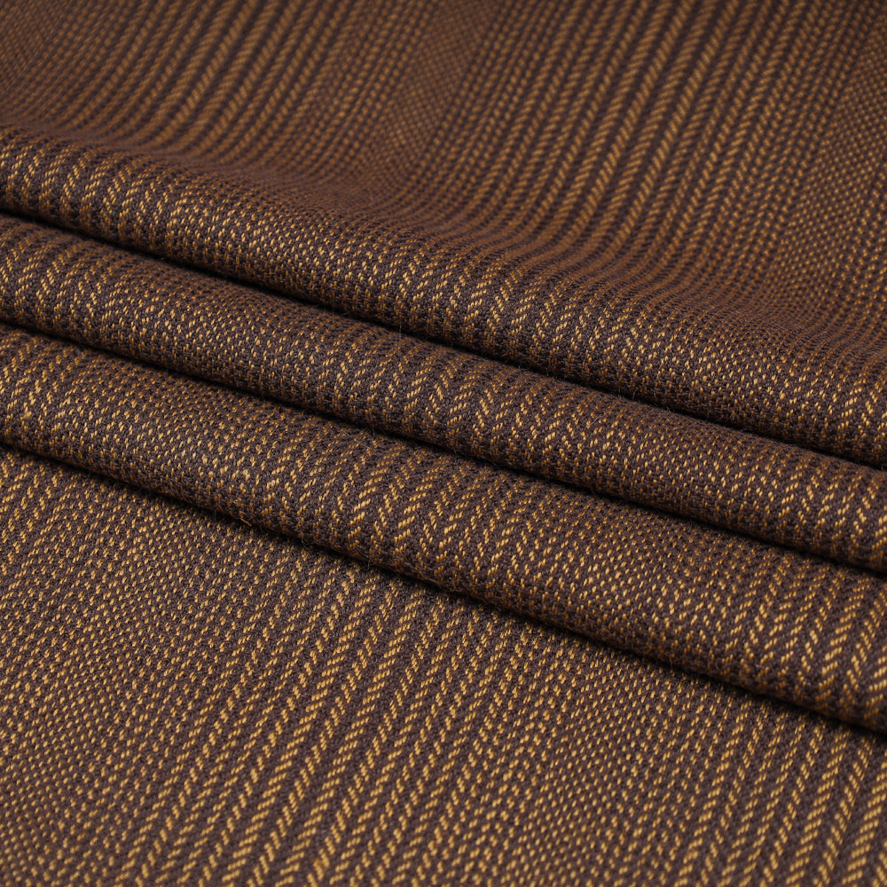 Brown - Kumaun Handwoven Merino Woollen Fabric