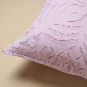 Purple - Cut Work Cotton Applique Cushion Cover (16 x 16 in) 01