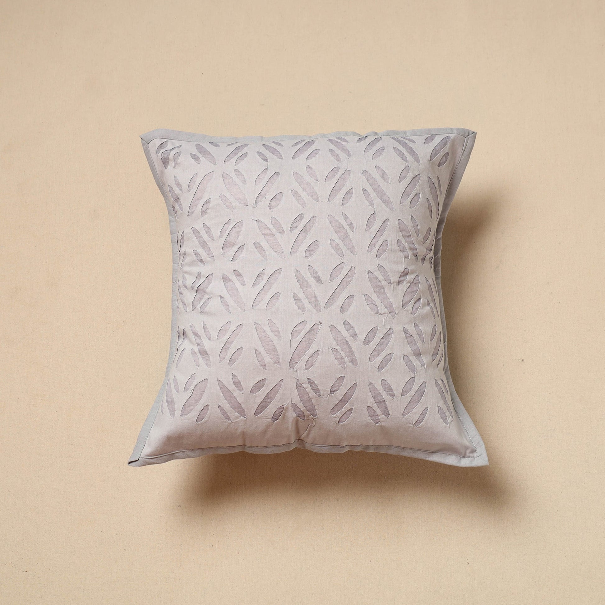 Cut Work Cotton Applique Cushion Cover (16 x 16 in) 03