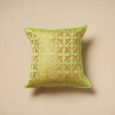 Cut Work Cotton Applique Cushion Cover (16 x 16 in) 06