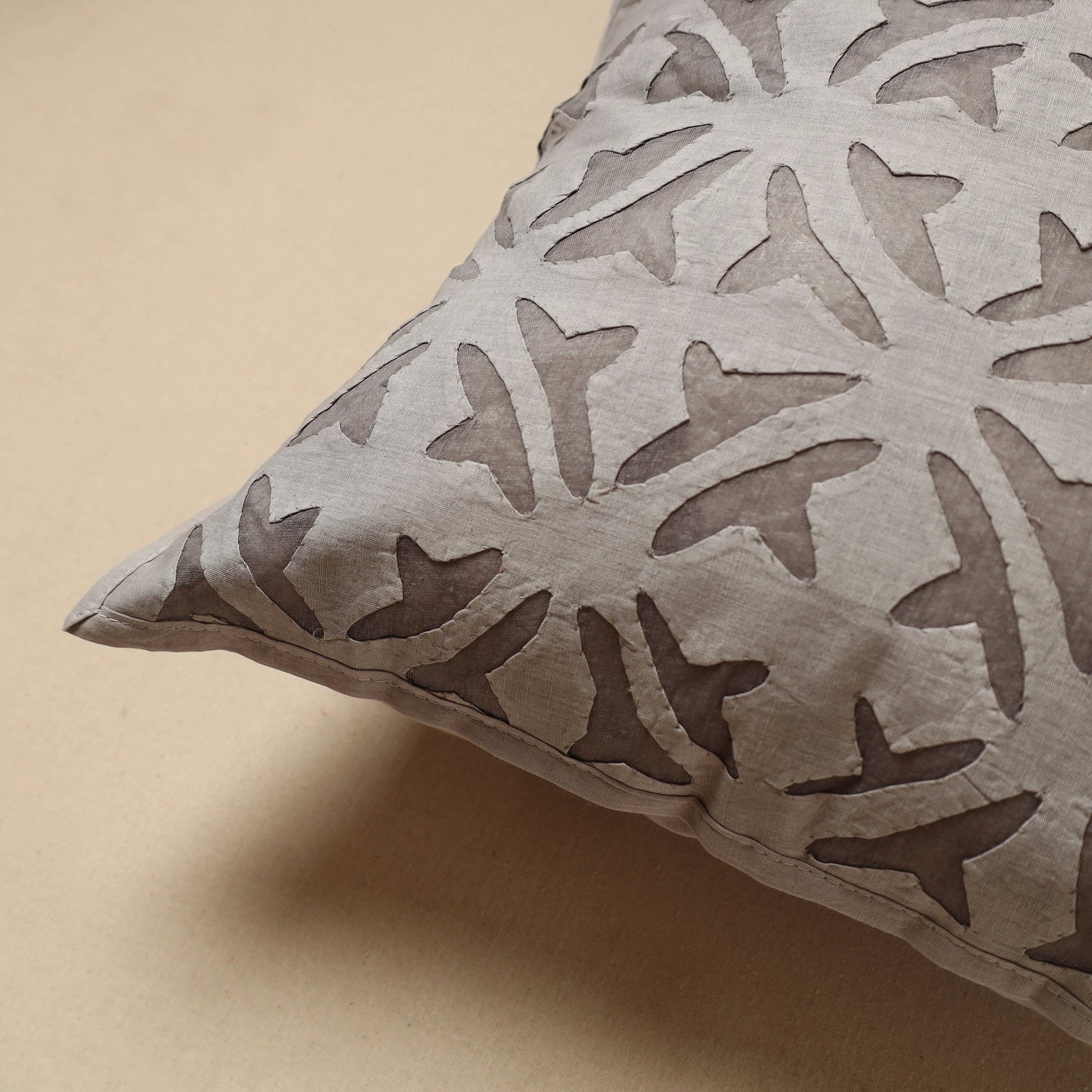 Cut Work Cotton Applique Cushion Cover (16 x 16 in) 12