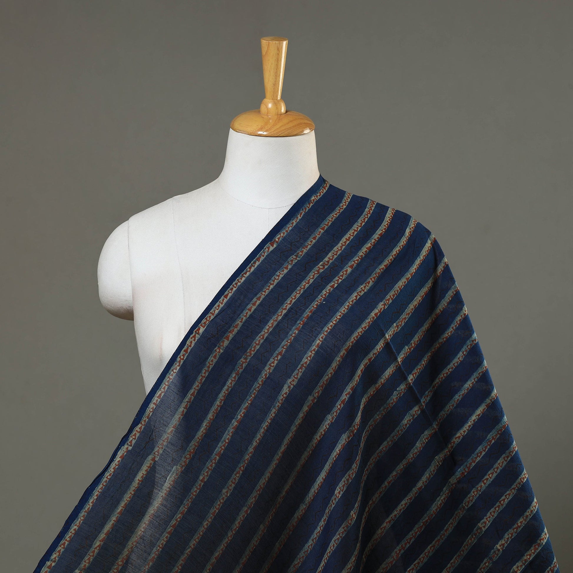 Natural Dyed Chanderi Silk Akola Print Fabric 12