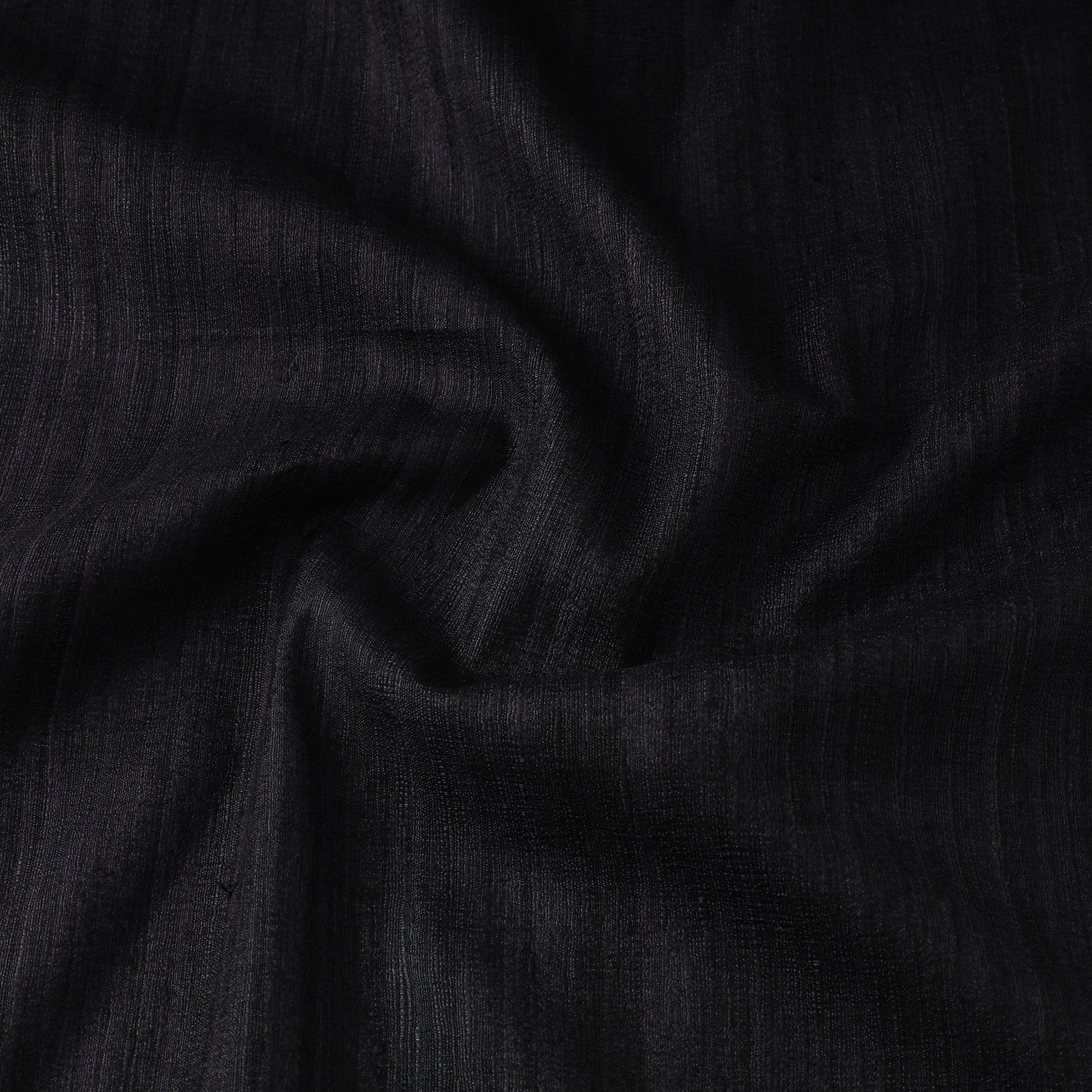 Black - Authentic Handwoven Tussar Silk Bhagalpuri Fabric 01