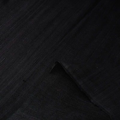 Black - Authentic Handwoven Tussar Silk Bhagalpuri Fabric 01
