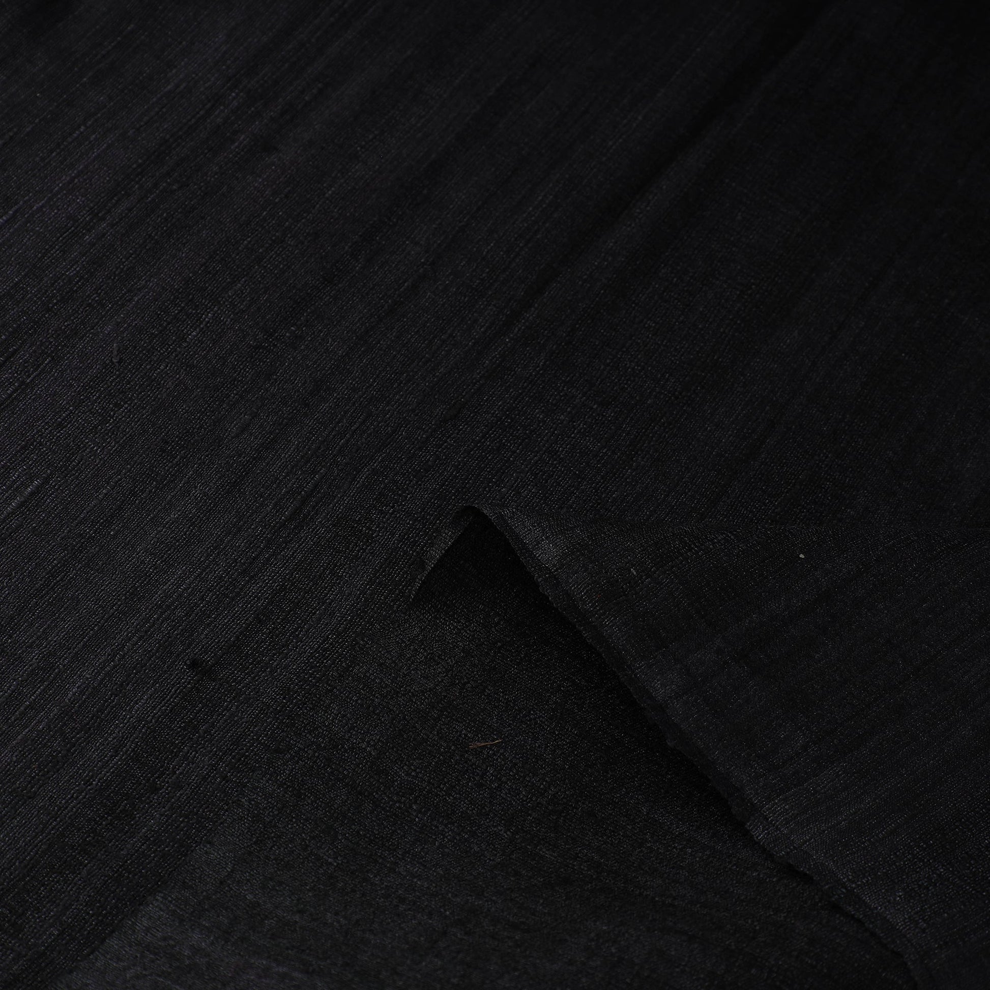 Black - Authentic Handwoven Tussar Silk Bhagalpuri Fabric 01