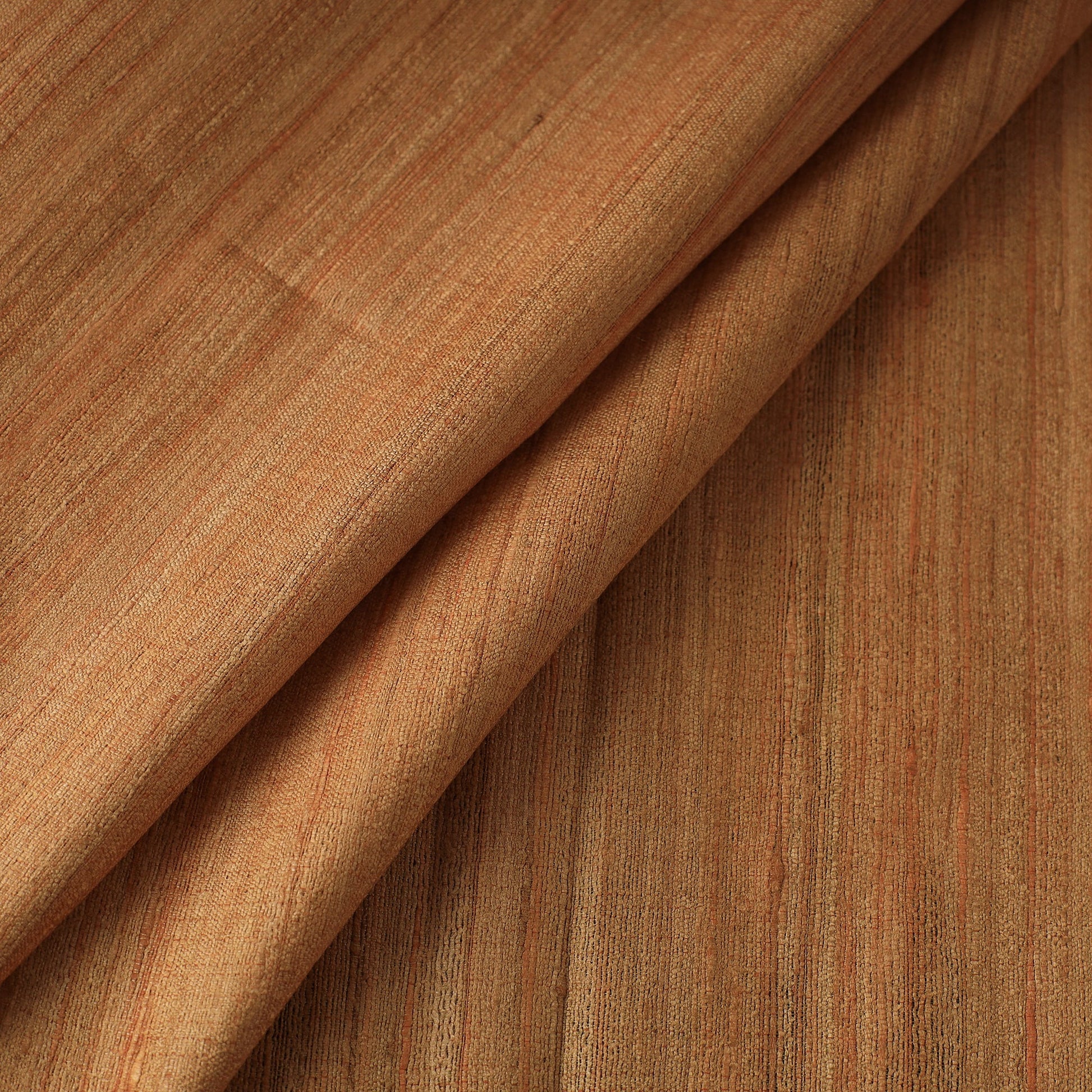 Brown - Authentic Handwoven Tussar Silk Bhagalpuri Fabric 12