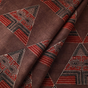 Brown - Pure Cotton Ajrakh Print Fabric 16