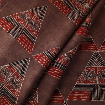 Brown - Pure Cotton Ajrakh Print Fabric 16