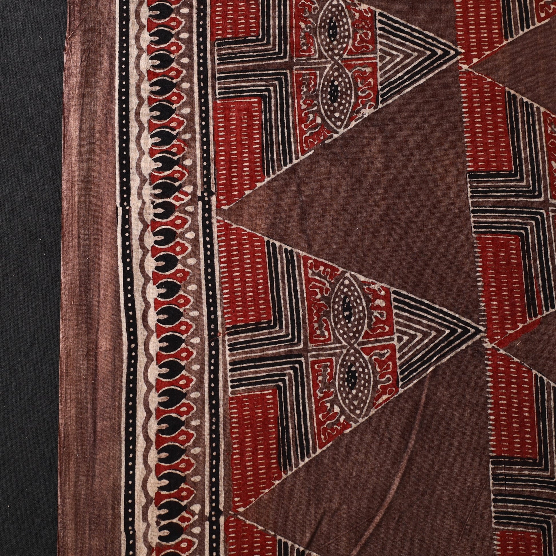 Brown - Pure Cotton Ajrakh Print Fabric 16
