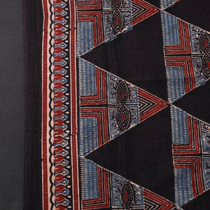 Black - Pure Cotton Ajrakh Print Fabric 17