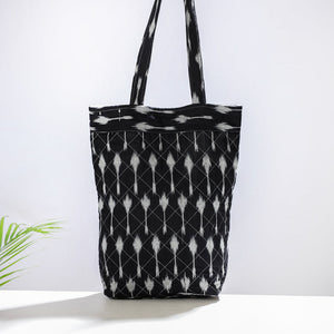 Black - Handcrafted Quilted Ikat Weave Shoulder Bag