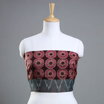 Brown - Hand Batik Printed Cotton Blouse Piece