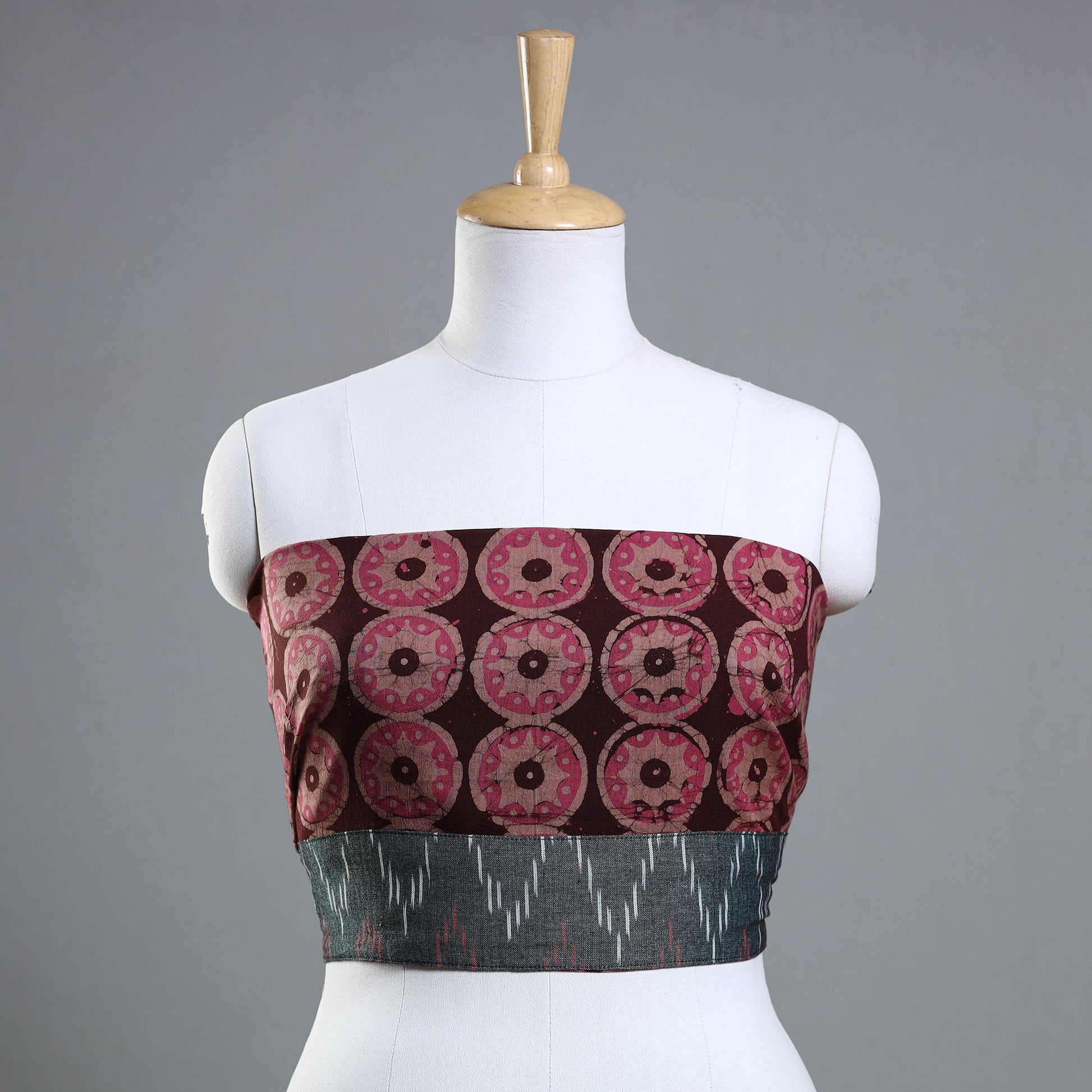 Brown - Hand Batik Printed Cotton Blouse Piece