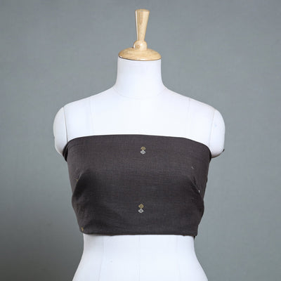 Brown - Organic Kala Cotton Pure Handloom Buti Blouse Piece