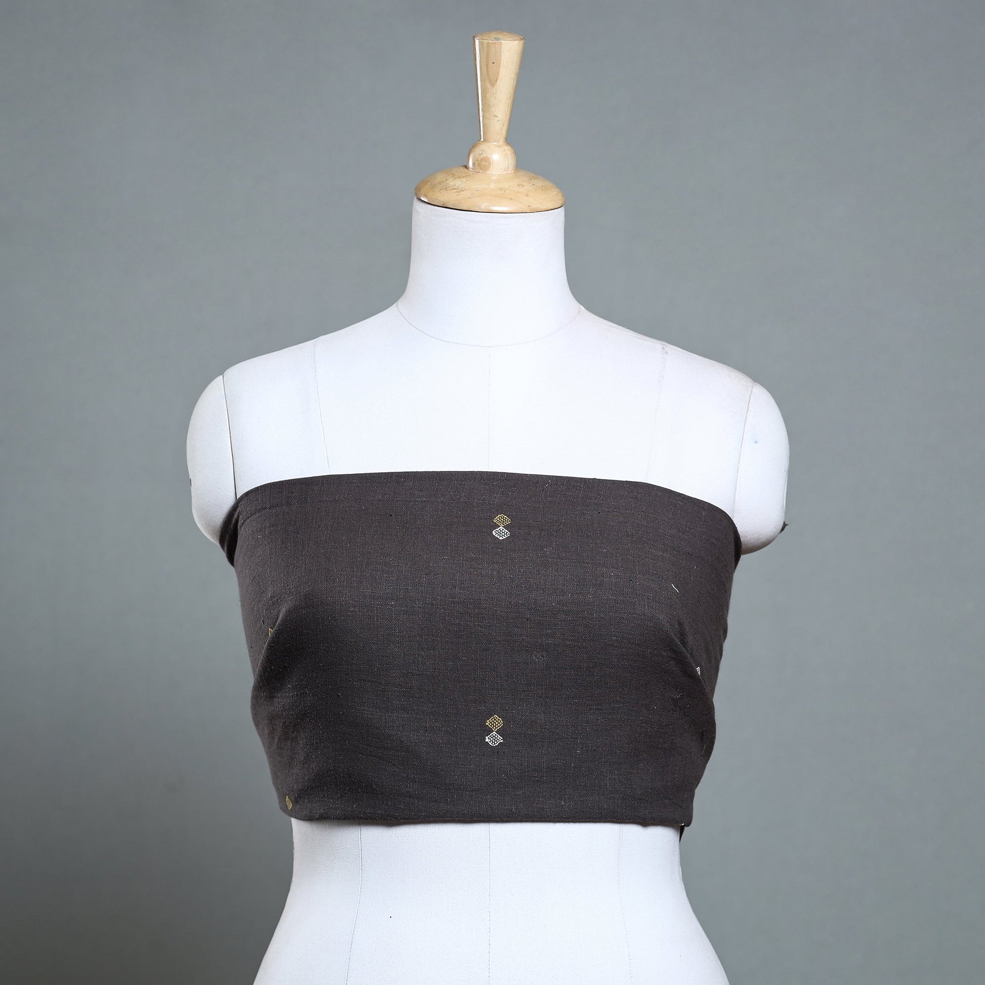 Brown - Organic Kala Cotton Pure Handloom Buti Blouse Piece
