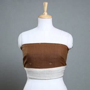 Brown - Organic Kala Cotton Pure Handloom Buti Blouse Piece