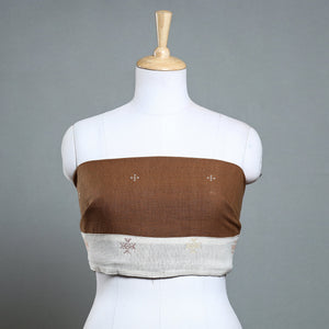Brown - Organic Kala Cotton Pure Handloom Buti Blouse Piece
