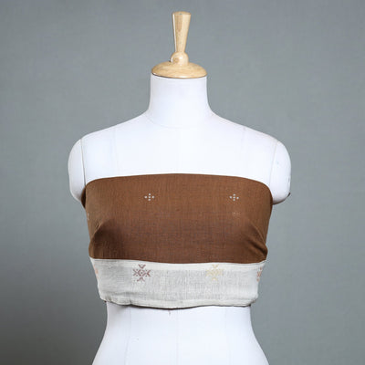Brown - Organic Kala Cotton Pure Handloom Buti Blouse Piece