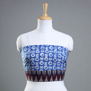 Blue - Hand Batik Printed Cotton Blouse Piece