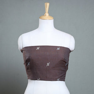 Brown - Jacquard Cotton Blouse Piece