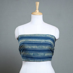 Blue - Akola Block Printed Cotton Blouse Piece