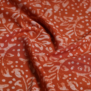 Brown - Hand Batik Printed Cotton Blouse Piece