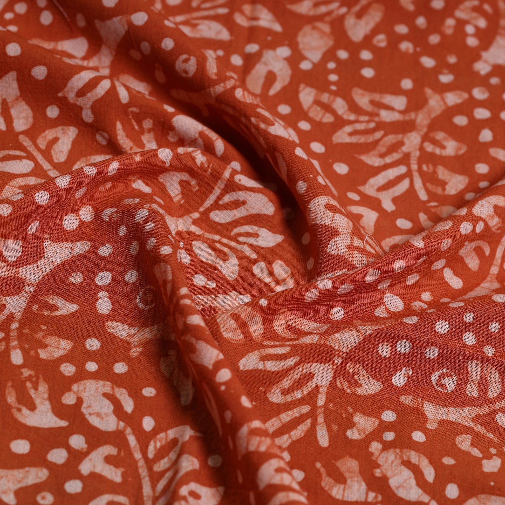 Brown - Hand Batik Printed Cotton Blouse Piece
