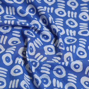 Blue - Hand Batik Printed Cotton Blouse Piece