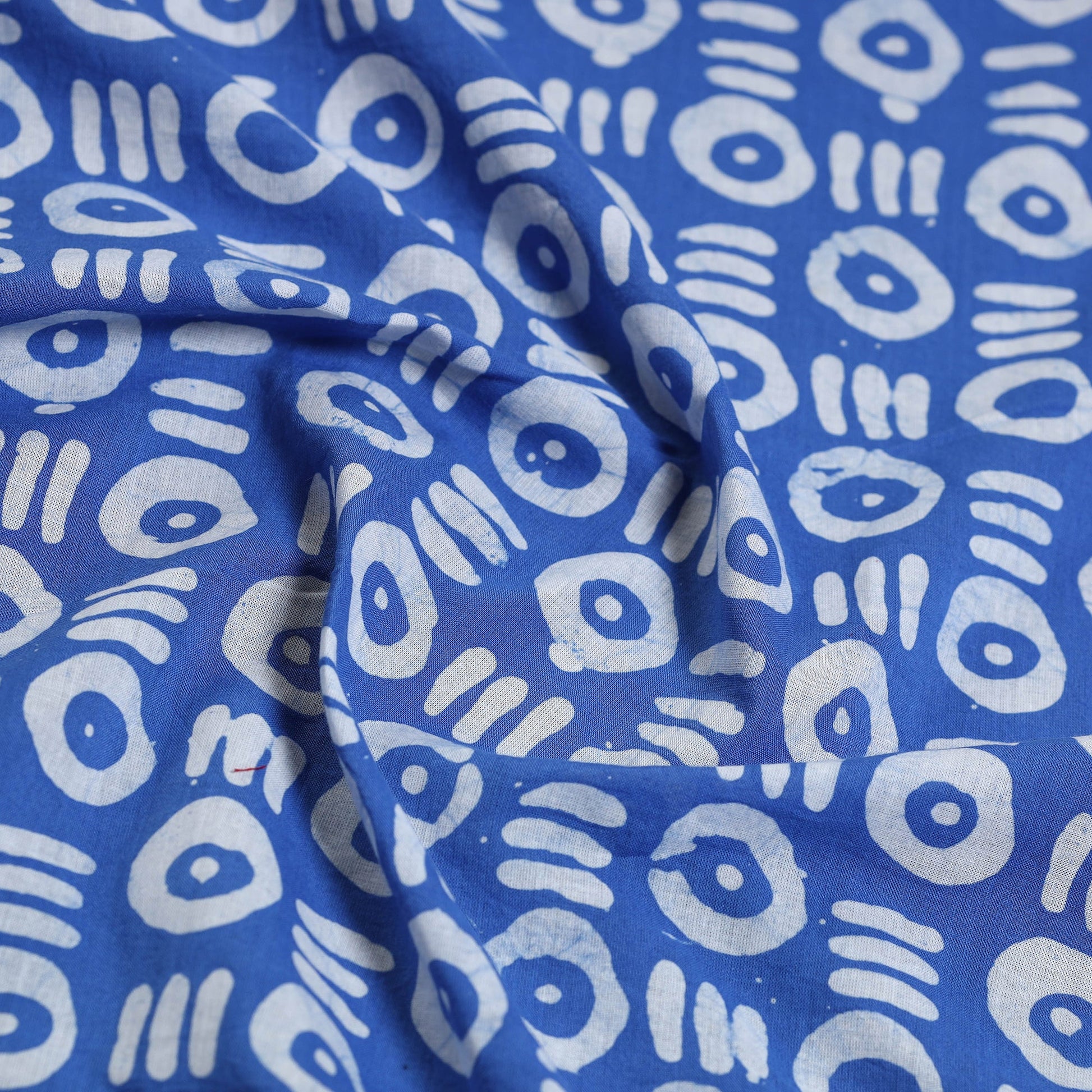 Blue - Hand Batik Printed Cotton Blouse Piece