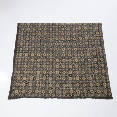 Brown - Hand Embroidered Ajrakh Cotton Blouse Piece