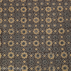Brown - Hand Embroidered Ajrakh Cotton Blouse Piece