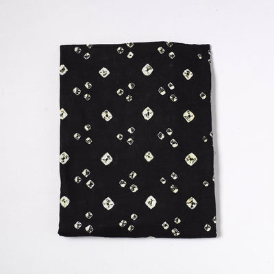 Black - Kutch Bandhani Tie-Dye Satin Cotton Precut Fabric (1.4 meter) 23