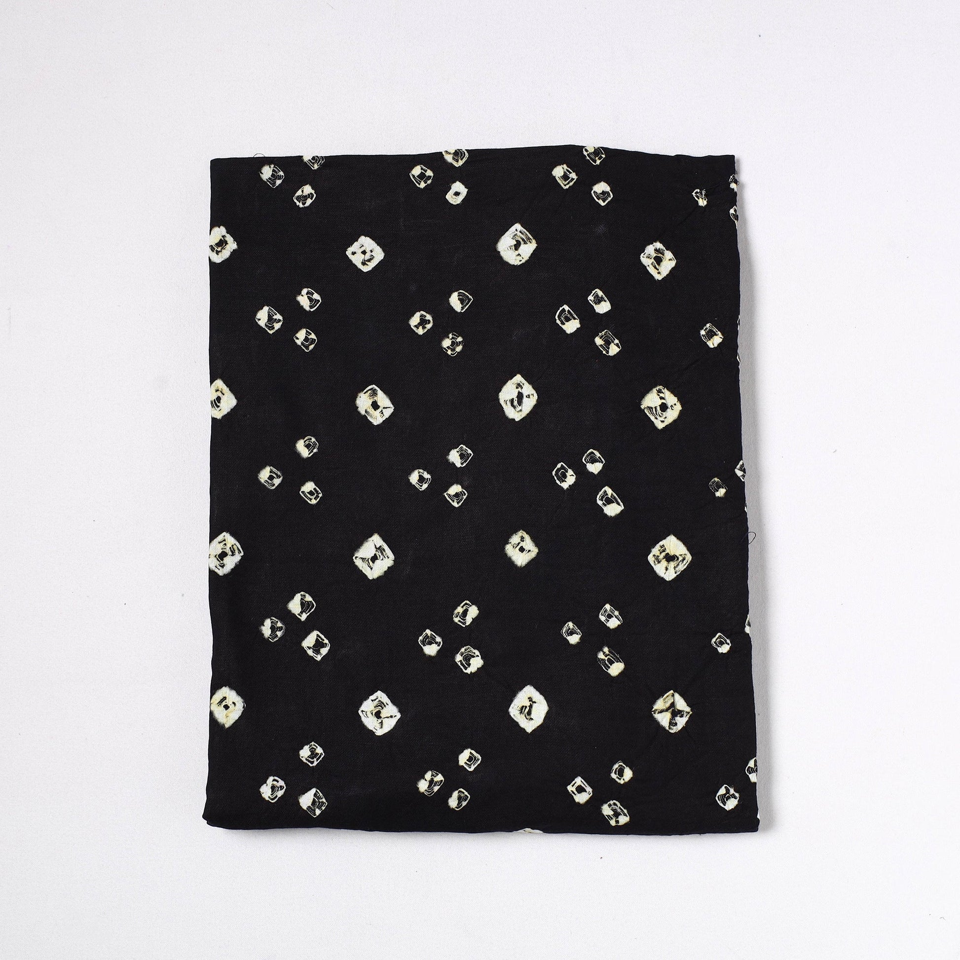 Black - Kutch Bandhani Tie-Dye Satin Cotton Precut Fabric (1.4 meter) 23