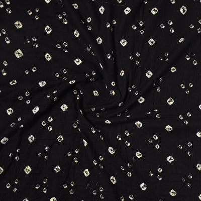 Black - Kutch Bandhani Tie-Dye Satin Cotton Precut Fabric (1.4 meter) 23