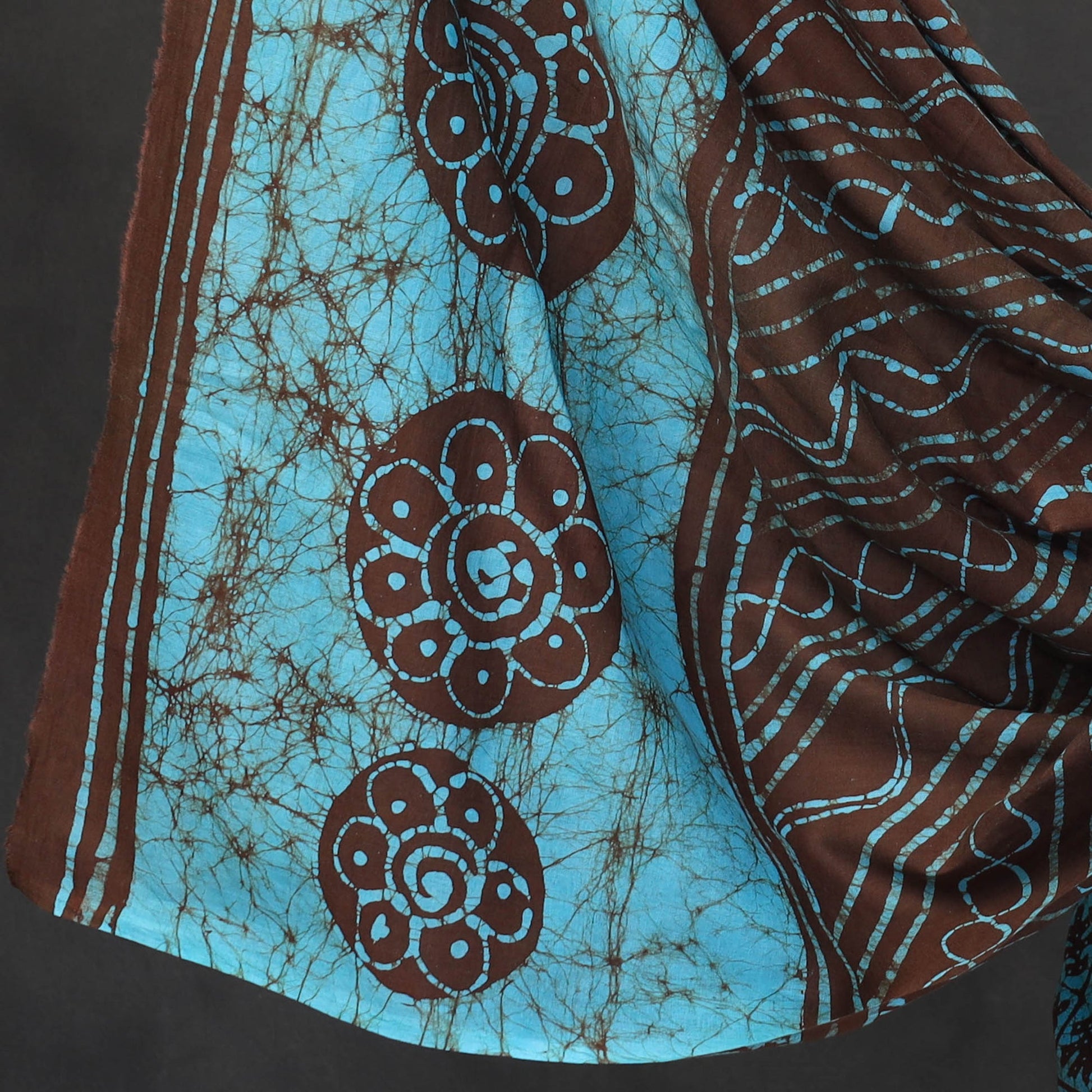Blue - 3pc Cotton Kutch Batik Print Dress Material 31