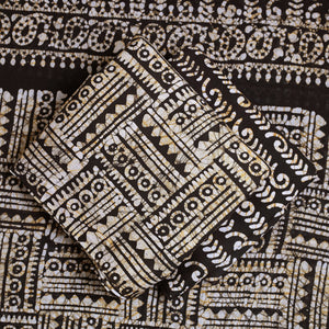 Black - 3pc Cotton Kutch Batik Print Dress Material 26
