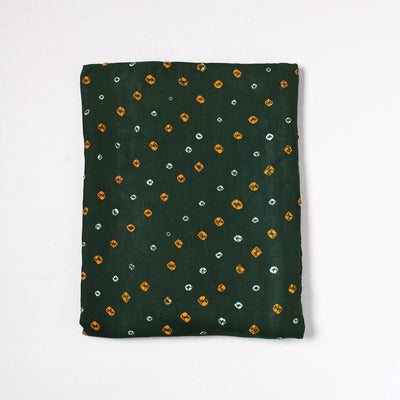 Green - Kutch Bandhani Tie-Dye Satin Cotton Precut Fabric (2 meter) 70