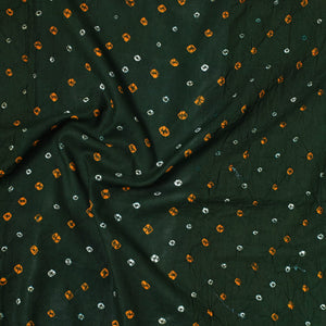 Green - Kutch Bandhani Tie-Dye Satin Cotton Precut Fabric (2 meter) 70