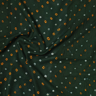 Green - Kutch Bandhani Tie-Dye Satin Cotton Precut Fabric (2 meter) 70