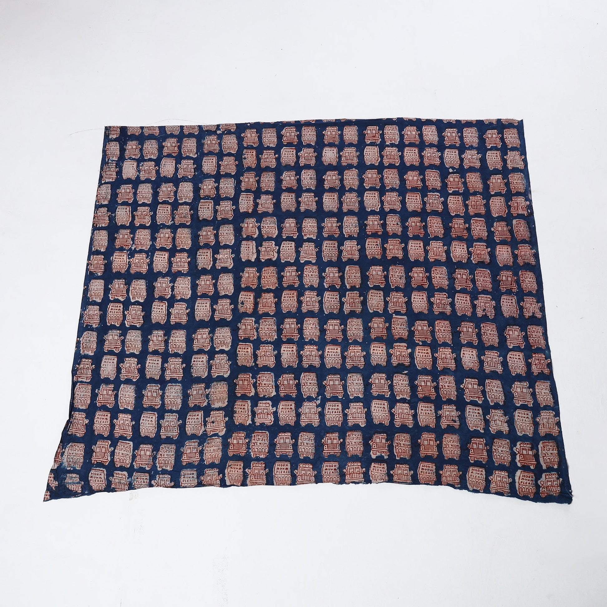 Blue - Bindaas Block Art Printed Cotton Blouse Piece
