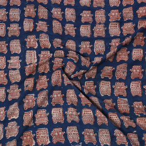 Blue - Bindaas Block Art Printed Cotton Blouse Piece