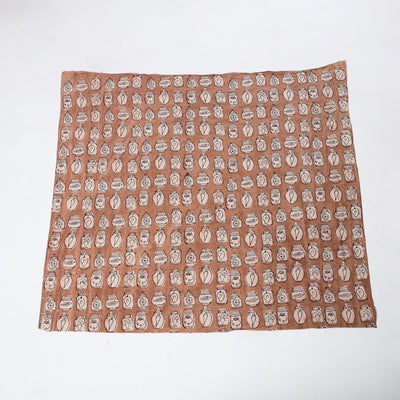 Brown - Bindaas Block Art Printed Cotton Blouse Piece