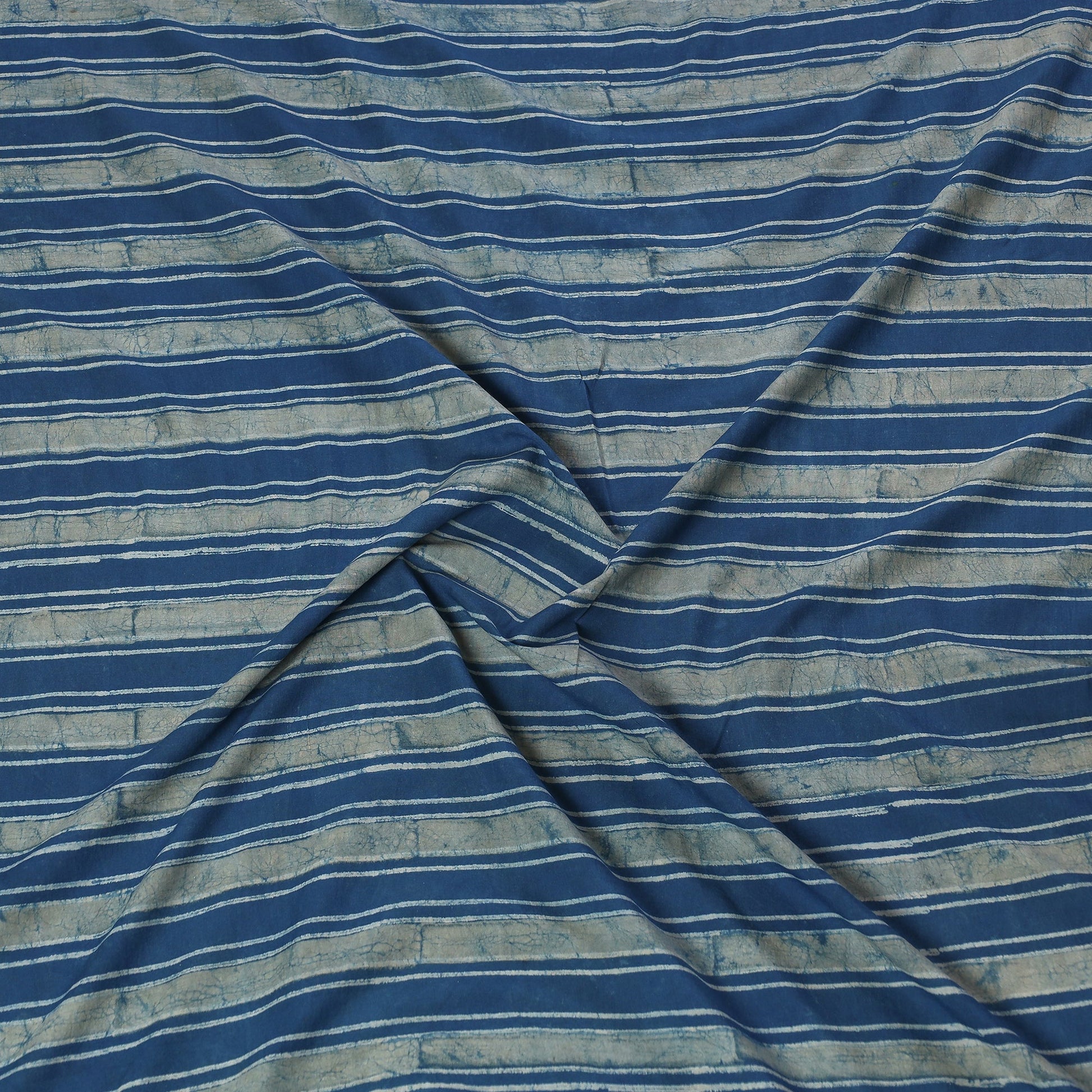 Blue - Akola Block Printed Cotton Blouse Piece