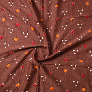 Brown - Kutch Bandhani Tie-Dye Mul Cotton Precut Fabric 19