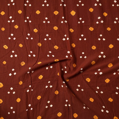 Brown - Kutch Bandhani Tie-Dye Mul Cotton Precut Fabric (0.7 meter) 31