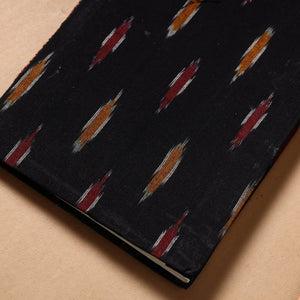 Black - Ikat Fabric Cover Handmade Paper Notebook (9 x 7 in)