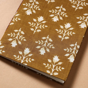 Brown - Sanganeri Fabric Cover Handmade Paper Notebook (9 x 7 in)